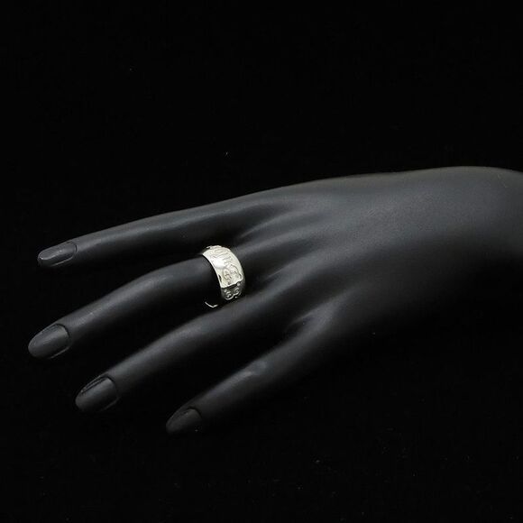 Pre Loved bvlgari Etched Silver Band Ring Women metallic | silver Rings - Picture 7 of 7